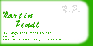 martin pendl business card